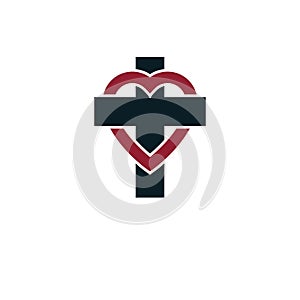 Love of God creative symbol design combined with Christia