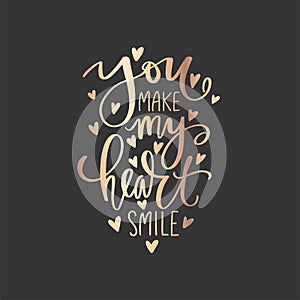 Love golden lettering vector quote. Romantic calligraphy phrase for Valentines day cards, family poster, wedding