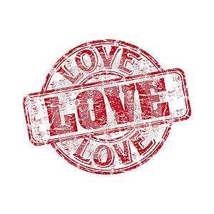 Love grunge rubber stamp