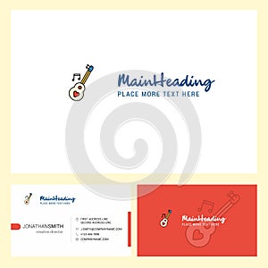 Love guitar Logo design with Tagline & Front and Back Busienss Card Template. Vector Creative Design