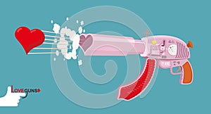 Love gun. Arms Cupids. Vector illustration