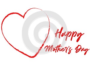 Love and happy mother s day card with empty space and heart