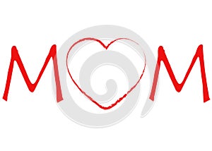 Love and happy mother s day card with red heart