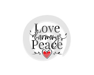 Love Harmony Peace, vector