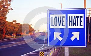 Love or Hate choices, decision, option. photo