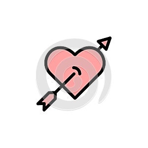 Love, heart, arrow icon. Simple color with outline vector elements of marriage icons for ui and ux, website or mobile application