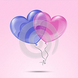 Love heart balloons illustration