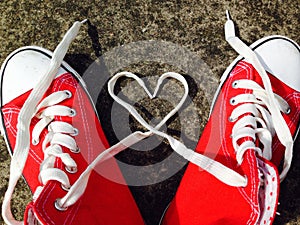 Love heart baseball boots sneakers laces