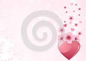 Love heart and cherry blossom