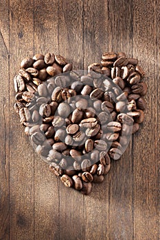 Love Heart Coffee Beans Background