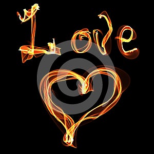 Love heart of fire