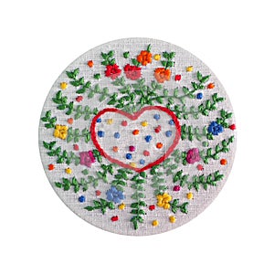 Love heart flower mind spiritual craft healing mental embroidery mandala handmade leisure hobby sewing illustration design art