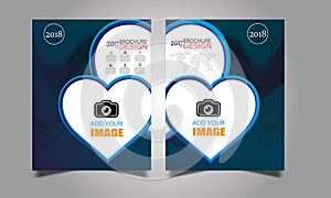 Heart Flyer Template Brochure Template Business Template Annual Report Book Cover Page Layout Leaflet Booklet Letterhead Magazine