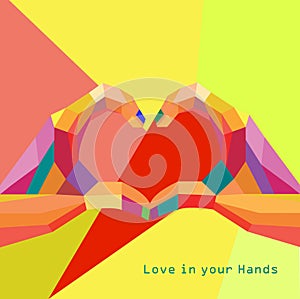 Love Heart in Hands Valentines day Greeting card g