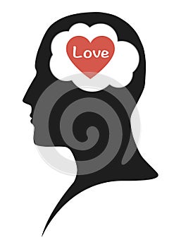 Love heart in human mind