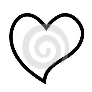 Love heart icon. Loving hearts, red like and lovely romance outline symbol. Valentine lovely passion hearted emotional drawn or