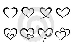 Love heart icon. Loving hearts vector icons set. Eps