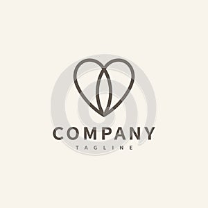 love heart infinity icon logo design illustration