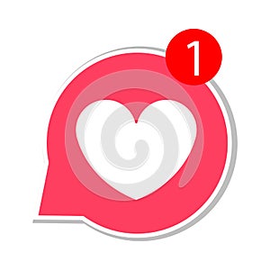 Love heart, Notification concept vector