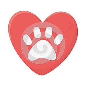 Love heart paw animal adoption charity and donation
