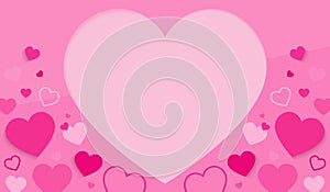 Love with heart pink background