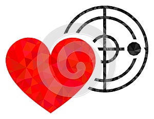 Love Heart Radar Triangle Lowpoly Flat Icon