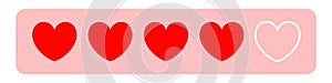 Love heart rating icon basic simple design.