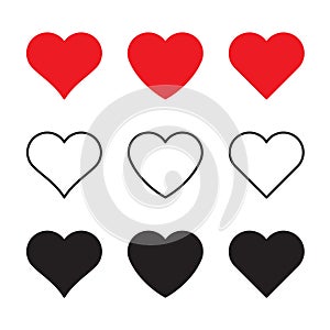 Corazón de amor en blanco y negro icono 