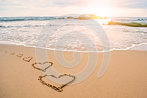 Love heart romantic beach