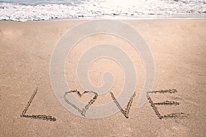 Love heart romantic beach