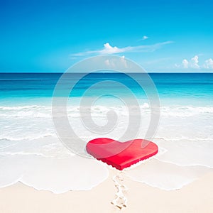 Love heart romantic beach