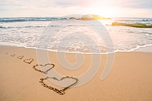Love heart romantic beach photo