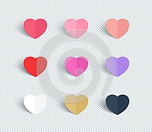 Love Heart Shapes Paper Valentines Day Decoration Set
