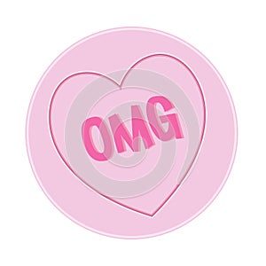 Love heart Sweet Candy - OMG Message vector Illustration