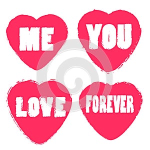 Love Heart Valentines day Icon set Design Greeting