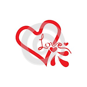 Love heart vector icon and symbol template illustration