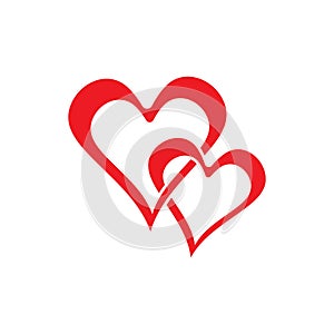 Love heart vector icon and symbol template illustration