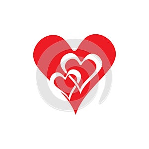 Love heart vector icon and symbol template illustration