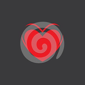 Love heart vector icon and symbol template illustration