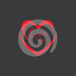 Love heart vector icon and symbol template illustration