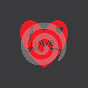 Love heart vector icon and symbol template illustration