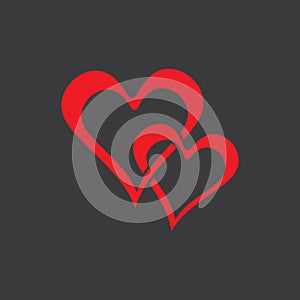 Love heart vector icon and symbol template illustration