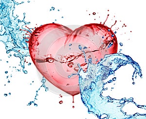 Love heart water splash