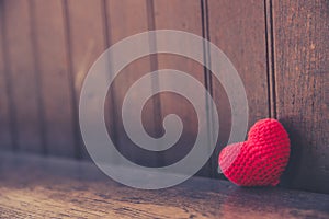 Love heart on wood for background.