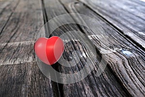 Love Heart on the wood Valentines Day background