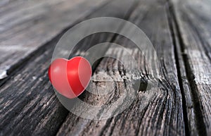 Love Heart on the wood Valentines Day background