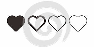 Love hearth icon variation symbol vector