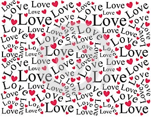 Love and Hearts Background Pattern