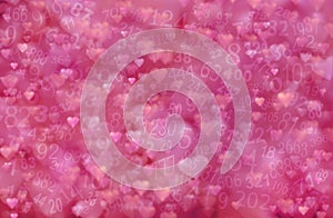 Love Hearts and Chaotic Numbers background