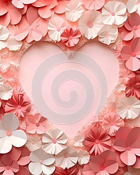 Love hearts composition origami paper background for Mothers Day